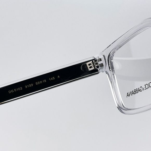 D&G DG5102 3133 Eyeglasses Crystal Black Rectangle Unisex - Picture 10 of 11